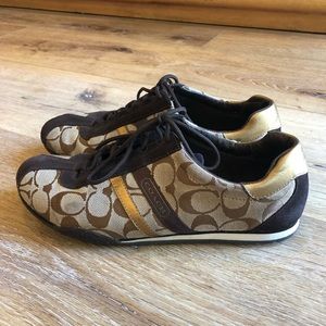 Coach Shoes Brown Print Sneakers